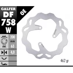 Πίσω δισκόπλακα μοτοσυκλέτας Galfer WAVE FIXED 200x4mm DF758W