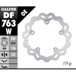 Πίσω δισκόπλακα μοτοσυκλέτας Galfer WAVE FIXED 265x5mm DF763W Πίσω δισκόπλακα μοτοσυκλέτας Galfer WAVE FIXED 265x5mm DF763W