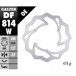 Δισκόπλακα μοτοσυκλέτας εμπρός Galfer WAVE FIXED 260x3mm DF814W Δισκόπλακα μοτοσυκλέτας εμπρός Galfer WAVE FIXED 260x3mm DF814W