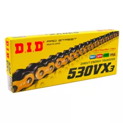 Αλυσίδα κίνησης μοτοσυκλέτας DID 530VX3 GOLD/BLK 116 συνδέσμων DID530VX3G&B116 Αλυσίδα κίνησης μοτοσυκλέτας DID 530VX3 GOLD/BLK 116 συνδέσμων DID530VX3G&B116