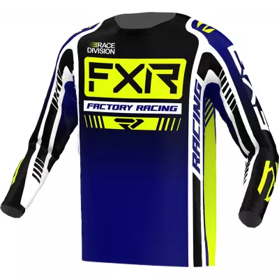Μπλούζα μηχανής motocross FXR CLUTCH PRO MX23 MIDNIGHT HI VIS WHITE