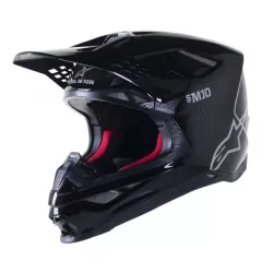 Κράνος μηχανής motocross ALPINESTARS SM10 SOLID BLACK CARBON Κράνος μηχανής motocross ALPINESTARS SM10 SOLID BLACK CARBON