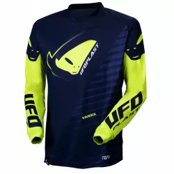 Μπλούζα μηχανής motocross UFO KIMURA BLUE/NEON YELLOW