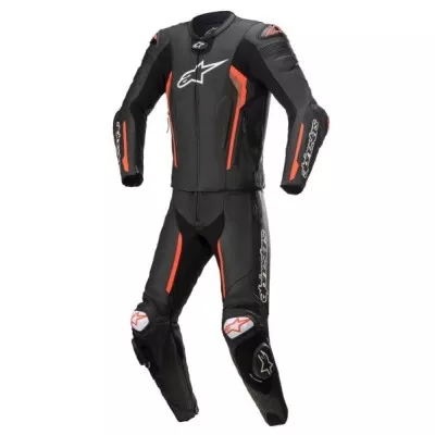 Δερματινη στολή αναβάτη ALPINESTARS Coveralls MISSILE V2 BLACK/FLUO RED