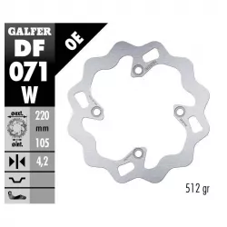 Δισκόπλακα μοτοσυκλέτας εμπρός/πίσω Galfer WAVE FIXED  DISC WAVE FIXED 220x4mm DF071W Δισκόπλακα μοτοσυκλέτας εμπρός/πίσω Galfer WAVE FIXED  DISC WAVE FIXED 220x4mm DF071W