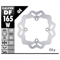 Πίσω δισκόπλακα μοτοσυκλέτας Galfer WAVE FIXED  DISC WAVE FIXED 184x3mm DF165W