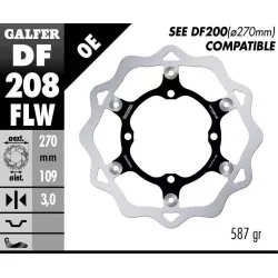 Δισκόπλακα μοτοσυκλέτας εμπρός GALFER πλευστή 270x3mm DF208FLW Δισκόπλακα μοτοσυκλέτας εμπρός GALFER πλευστή 270x3mm DF208FLW
