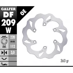 Δισκόπλακα μοτοσυκλέτας εμπρός Galfer WAVE FIXED  DISC WAVE FIXED 220x3mm DF209W Δισκόπλακα μοτοσυκλέτας εμπρός Galfer WAVE FIXED  DISC WAVE FIXED 220x3mm DF209W