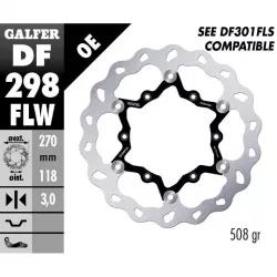 Δισκόπλακα μοτοσυκλέτας πίσω GALFER πλευστή 270x3mm DF298FLW