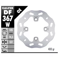 Πίσω δισκόπλακα μοτοσυκλέτας Galfer WAVE FIXED  DISC WAVE FIXED 185x4mm DF367W Πίσω δισκόπλακα μοτοσυκλέτας Galfer WAVE FIXED  DISC WAVE FIXED 185x4mm DF367W