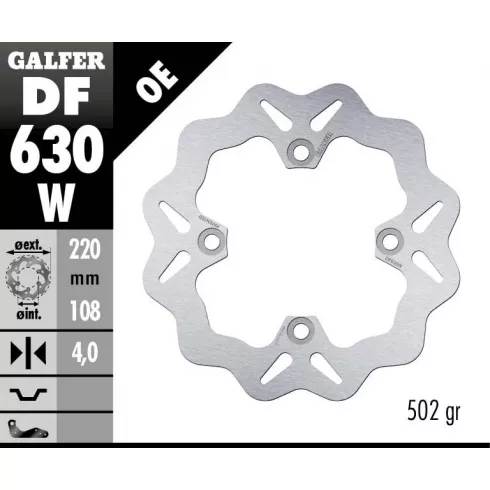 Πίσω δισκόπλακα μοτοσυκλέτας Galfer WAVE FIXED  DISC WAVE FIXED 220x4mm DF630W Πίσω δισκόπλακα μοτοσυκλέτας Galfer WAVE FIXED  DISC WAVE FIXED 220x4mm DF630W