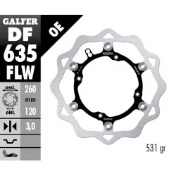 Δισκόπλακα μοτοσυκλέτας εμπρός GALFER πλευστή DF635FLW Δισκόπλακα μοτοσυκλέτας εμπρός GALFER πλευστή DF635FLW