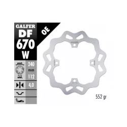 Πίσω δισκόπλακα μοτοσυκλέτας Galfer WAVE FIXED DISC WAVE FIXED 240x4mm DF670W Πίσω δισκόπλακα μοτοσυκλέτας Galfer WAVE FIXED DISC WAVE FIXED 240x4mm DF670W