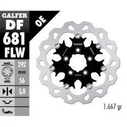 Δισκόπλακα μοτοσυκλέτας πίσω GALFER πλευστή 292x5mm DF681FLW Δισκόπλακα μοτοσυκλέτας πίσω GALFER πλευστή 292x5mm DF681FLW