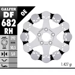 Πίσω δισκόπλακα μοτοσυκλέτας Galfer WAVE SKULL DESIGN FIXED 292x5mm DF682RH Πίσω δισκόπλακα μοτοσυκλέτας Galfer WAVE SKULL DESIGN FIXED 292x5mm DF682RH