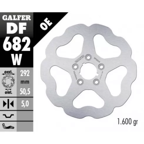 Πίσω δισκόπλακα μοτοσυκλέτας Galfer WAVE FIXED DISC WAVE FIXED 292x5mm DF682W Πίσω δισκόπλακα μοτοσυκλέτας Galfer WAVE FIXED DISC WAVE FIXED 292x5mm DF682W
