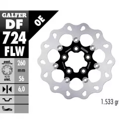 Δισκόπλακα μοτοσυκλέτας πίσω GALFER πλευστή 260x6mm DF724FLW Δισκόπλακα μοτοσυκλέτας πίσω GALFER πλευστή 260x6mm DF724FLW