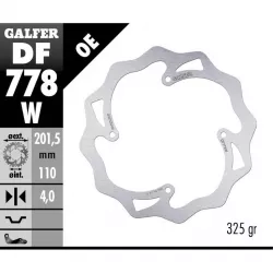 Πίσω δισκόπλακα μοτοσυκλέτας Galfer WAVE FIXED  DISC WAVE FIXED 201,5x4mm DF778W Πίσω δισκόπλακα μοτοσυκλέτας Galfer WAVE FIXED  DISC WAVE FIXED 201,5x4mm DF778W