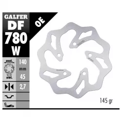 Πίσω δισκόπλακα μοτοσυκλέτας Galfer WAVE FIXED  DISC WAVE FIXED 140x2,7mm DF780W Πίσω δισκόπλακα μοτοσυκλέτας Galfer WAVE FIXED  DISC WAVE FIXED 140x2,7mm DF780W