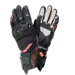 Δερμάτινα γάντια μηχανής SECA UKEMI PRO FLUO RED Δερμάτινα γάντια μηχανής SECA UKEMI PRO FLUO RED