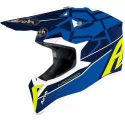 Κράνος μηχανής motocross AIROH WRAAP MOOD GLOSS BLUE Κράνος μηχανής motocross AIROH WRAAP MOOD GLOSS BLUE