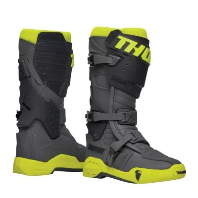 Μπότες μηχανής motocross THOR RADIAL GRAY/FLO YELLOW BOOT