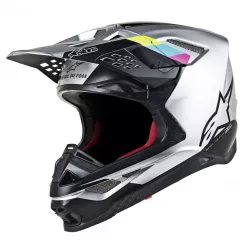 Κράνος μηχανής ALPINESTARS SM8 Contact MX ΑΣΗΜΙ/ΜΑΥΡΟ Κράνος μηχανής ALPINESTARS SM8 Contact MX ΑΣΗΜΙ/ΜΑΥΡΟ