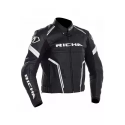 Δερμάτινο μπουφάν μηχανής RICHA ASSEN ΜΑΥΡΟ/ΑΣΠΡΟ