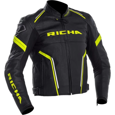 Δερμάτινο μπουφάν μηχανής RICHA MONZA FLUO YELLOW
