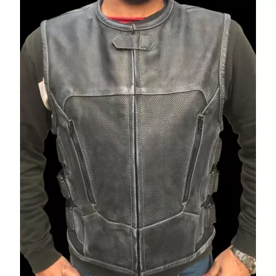 Δερμάτινο γιλέκο μηχανής ROADER GREY