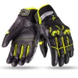 Δερμάτινα γάντια μηχανής 70 DEGREES SUMMER NAKED BLACK/YELLOW FLUO