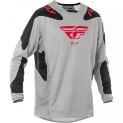 Μπλούζα motocross FLY RACING Kinetic SYM - Light Grey/Red/Black 2025 Μπλούζα motocross FLY RACING Kinetic SYM - Light Grey/Red/Black 2025