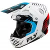 Κράνος μηχανής motocross FLY RACING Formula CP Slice - White/Red/Cyan 2025