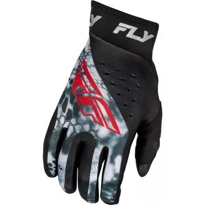 Γάντια μηχανής motocross FLY RACING Lite Kryptek- Black/Red/Grey 2025