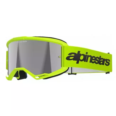 Μάσκα μηχανής motocross ALPINESTARS VISION 3 WORDMARK YLW FLUO MIRROR-SIL Μάσκα μηχανής motocross ALPINESTARS VISION 3 WORDMARK YLW FLUO MIRROR-SIL