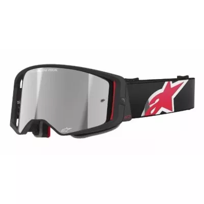 Μάσκα μηχανής motocross ALPINESTARS SUPERTECH CORP BLACK/RED MIRROR-SILVER