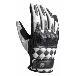 Δερμάτινα γάντια μηχανής JOHN DOE TRACKER RACE WHITE/BLACK Δερμάτινα γάντια μηχανής JOHN DOE TRACKER RACE WHITE/BLACK