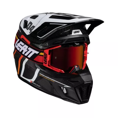 Κράνος μηχανής motocross LEATT Kit Moto 9.5-Carbon/White V25