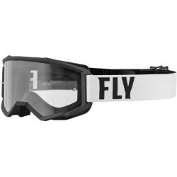 Μάσκα μηχανής motocross FLY RACING Focus White/Black - Clear Lens