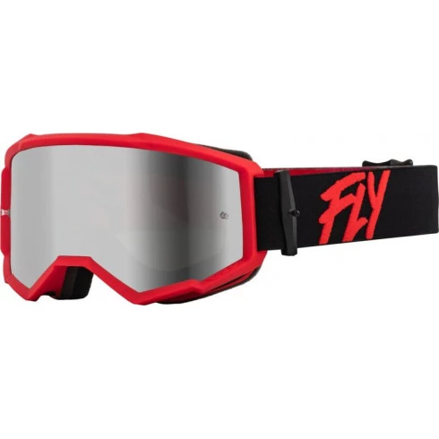 Μάσκα μηχανής motocross FLY RACING Zone Black/Red W/ Silver Mirror/Smoke Lens