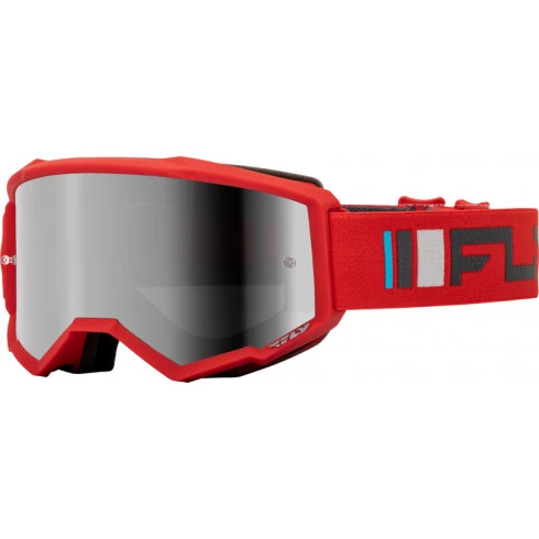 Μάσκα μηχανής motocross FLY RACING Zone Red/Charcoal - Silver/Smoke Lens