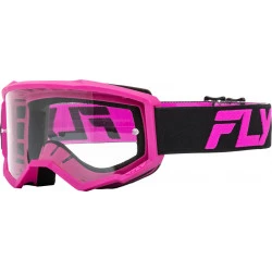 Μάσκα μηχανής motocross FLY RACING Focus 24 Black/Pink - Clear Lens
