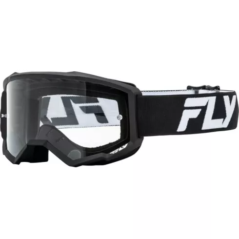Μάσκα μηχανής motocross FLY RACING Focus 24 White/Black - Clear Lens