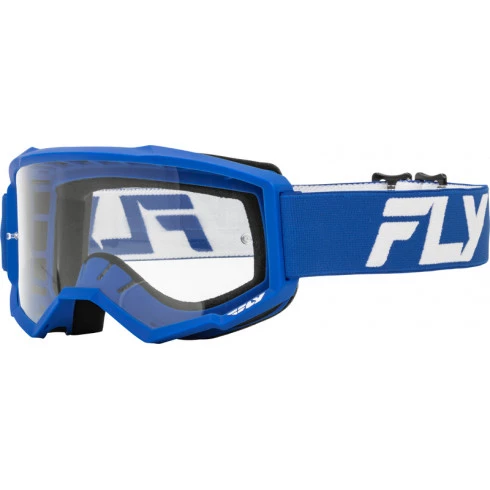 Μάσκα μηχανής motocross FLY RACING Focus 24 Blue/White - Clear Lens