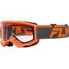 Μάσκα μηχανής FLY RACING Focus 24 Charcoal/Orange - Clear Lens