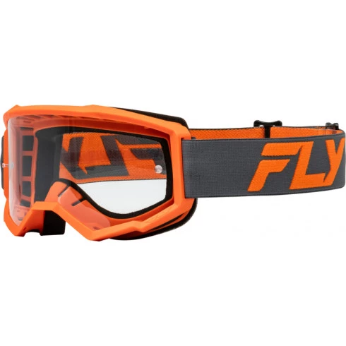 Μάσκα μηχανής FLY RACING Focus 24 Charcoal/Orange - Clear Lens