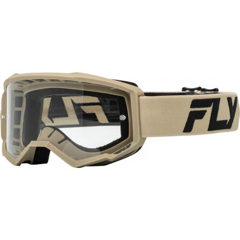 Μάσκα μηχανής motocross FLY RACING Focus 24 Khaki/Black- Clear Lens