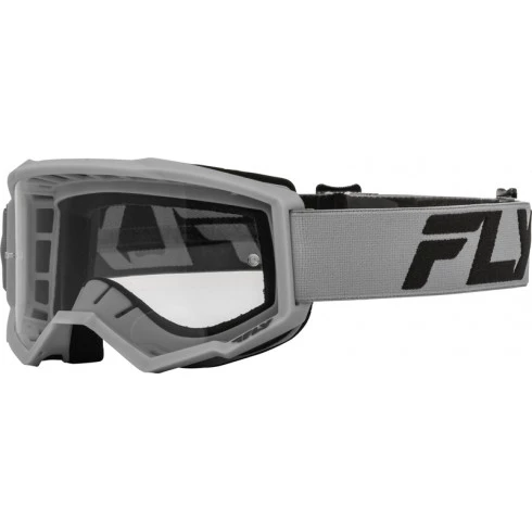 Μάσκα μηχανής motocross FLY RACING Focus 24 Silver/Charcoal - Clear Lens