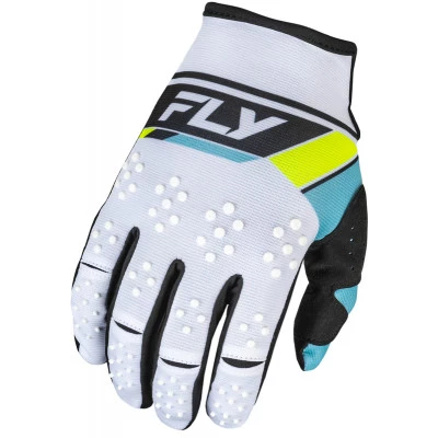 Γάντια μηχανής FLY RACING Kinetic Prix- White/Black/Hi-Vis
