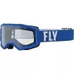 Παιδική μάσκα μηχανής motocross FLY RACING Focus Blue/White - Clear thumb